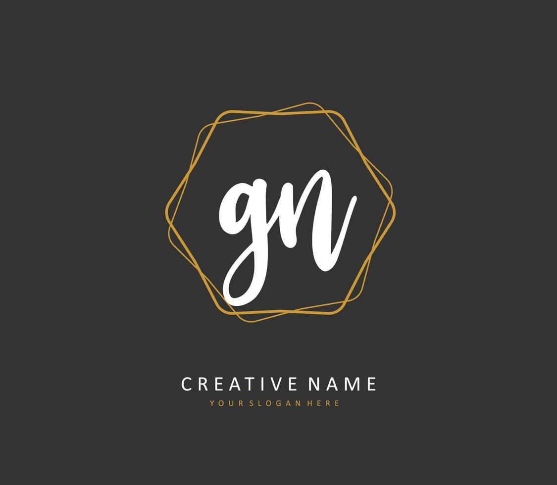 G n gn Initiale Brief Handschrift und Unterschrift Logo. ein Konzept Handschrift Initiale Logo mit Vorlage Element. vektor