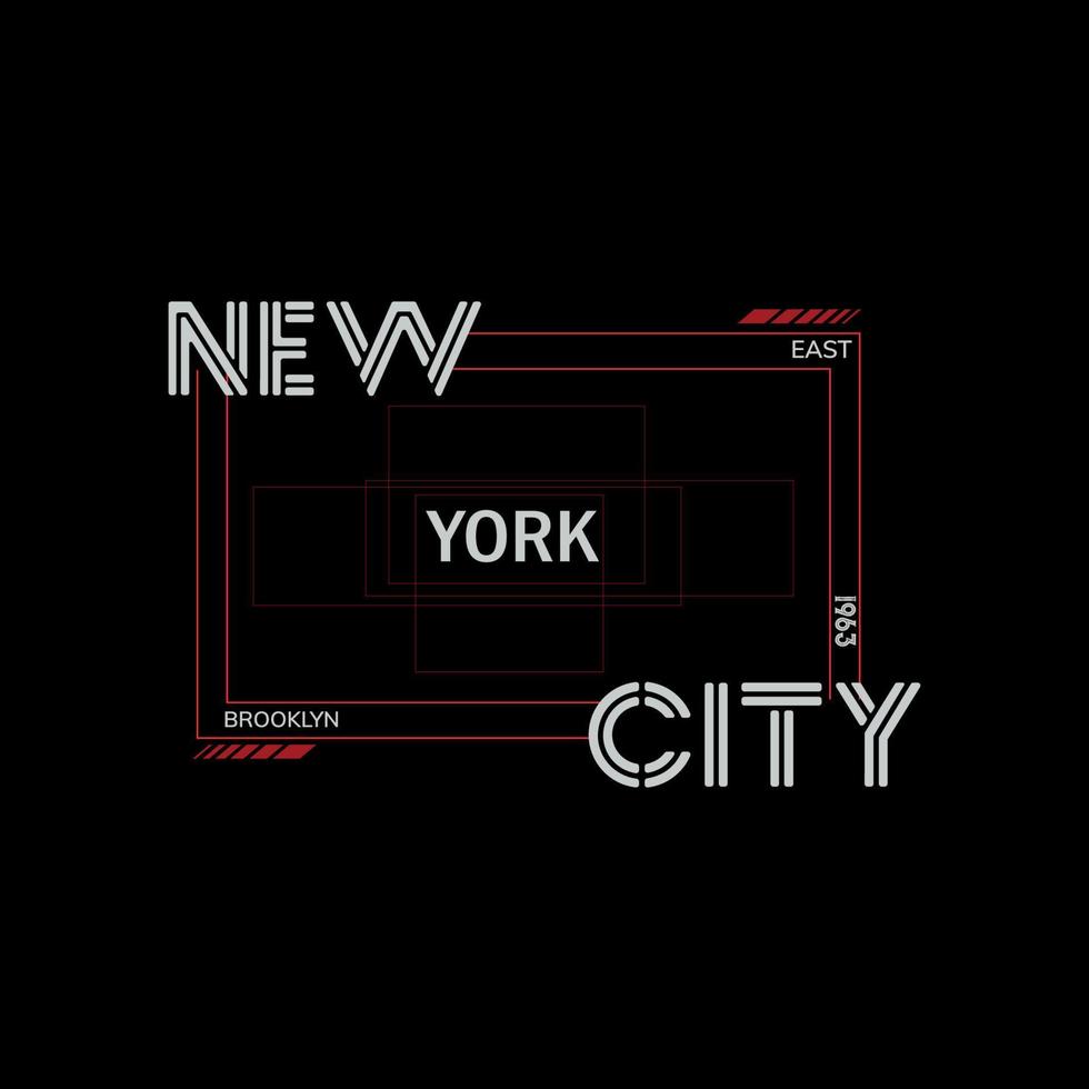 Neu York Stadt Typografie und minimal t Hemd Design vektor