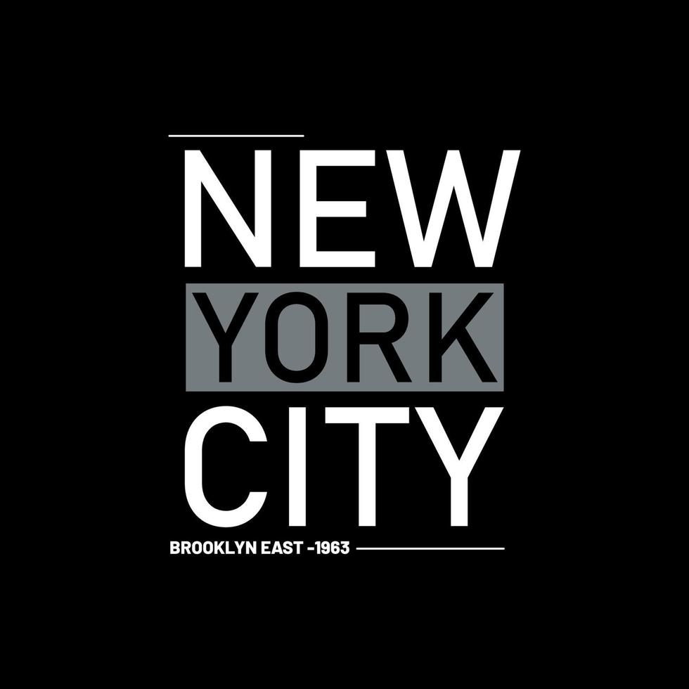 Neu York Stadt Typografie und minimal t Hemd Design vektor