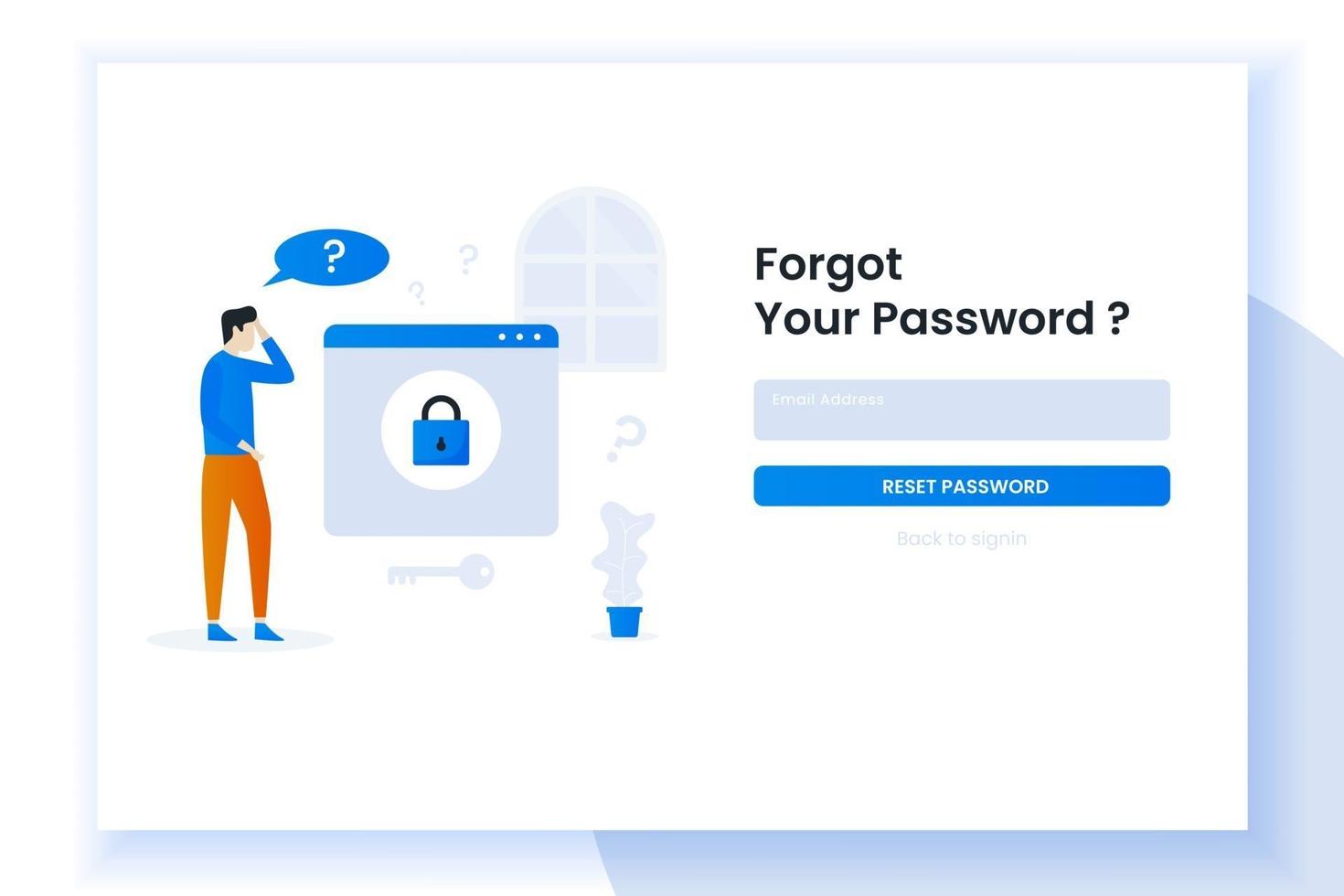 Landingpage Illustration Design Leute haben ihr Passwort vergessen vektor