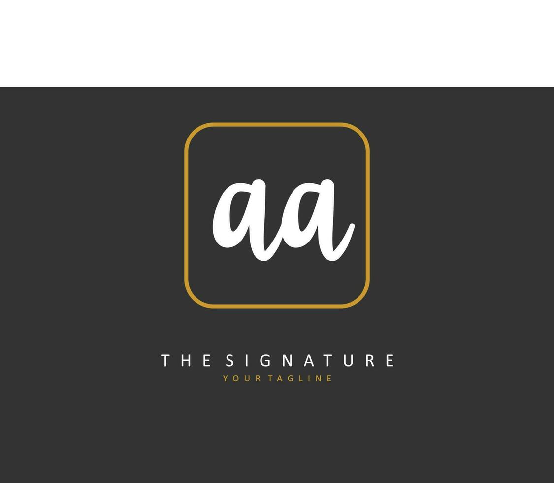 aa Initiale Brief Handschrift und Unterschrift Logo. ein Konzept Handschrift Initiale Logo mit Vorlage Element. vektor