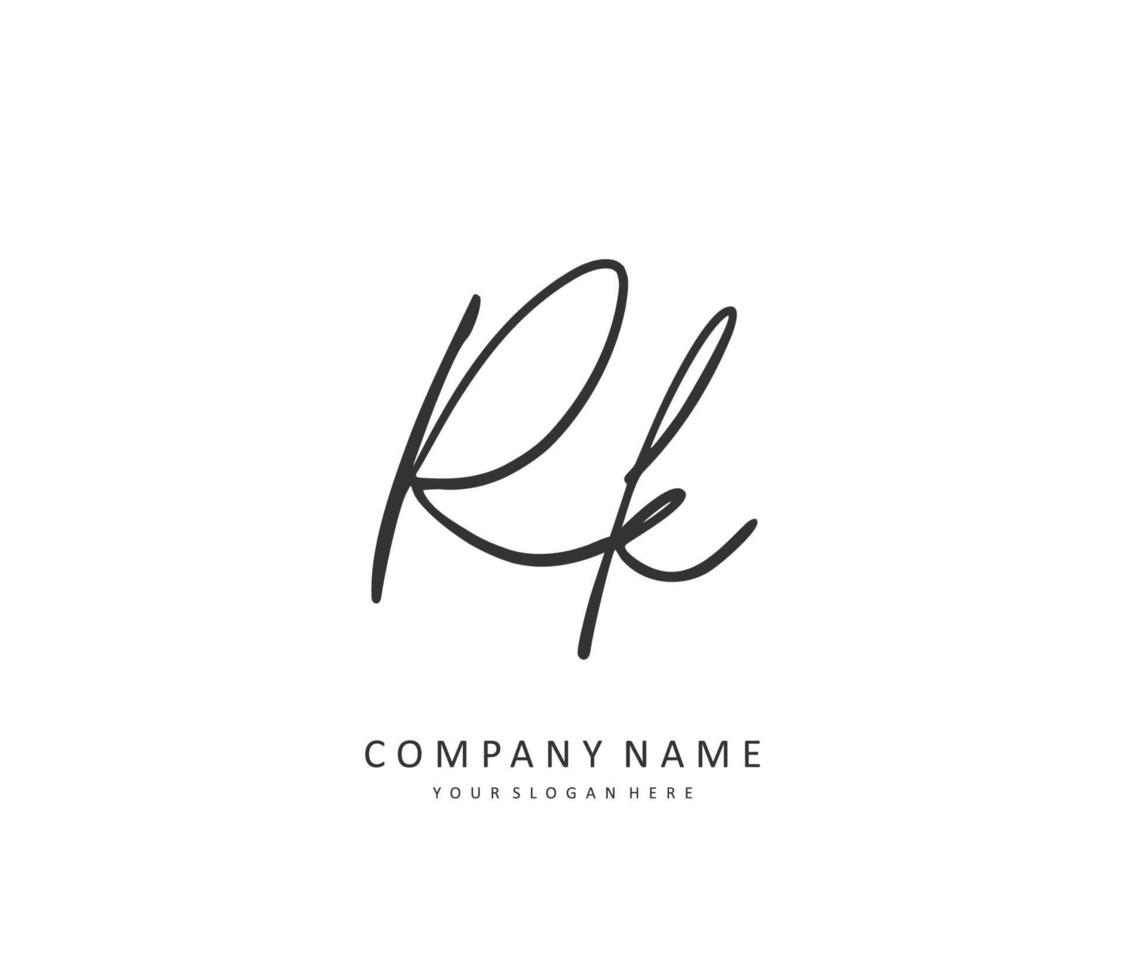 r k rk Initiale Brief Handschrift und Unterschrift Logo. ein Konzept Handschrift Initiale Logo mit Vorlage Element. vektor