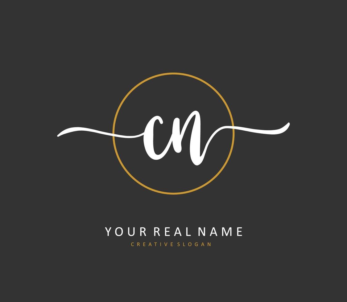 c n cn Initiale Brief Handschrift und Unterschrift Logo. ein Konzept Handschrift Initiale Logo mit Vorlage Element. vektor