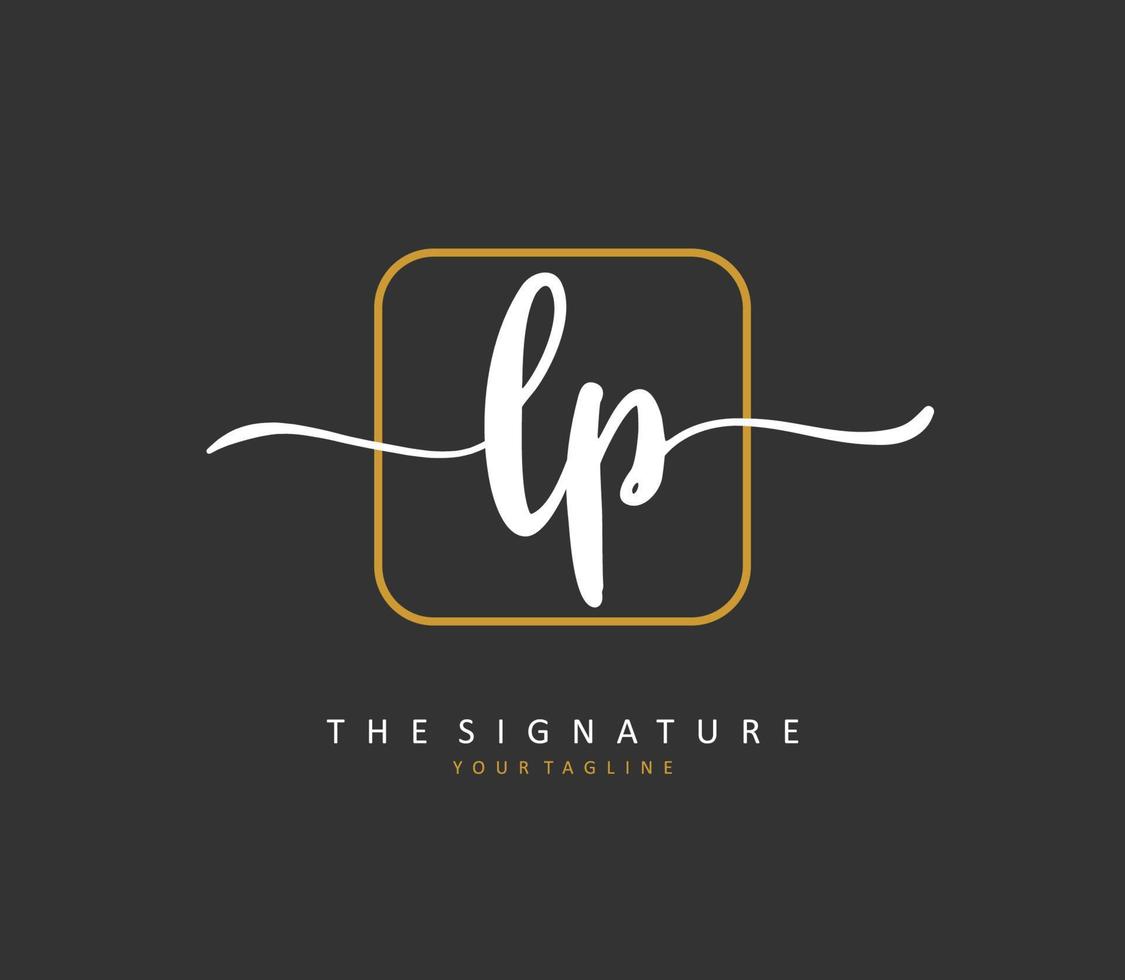 lp Initiale Brief Handschrift und Unterschrift Logo. ein Konzept Handschrift Initiale Logo mit Vorlage Element. vektor