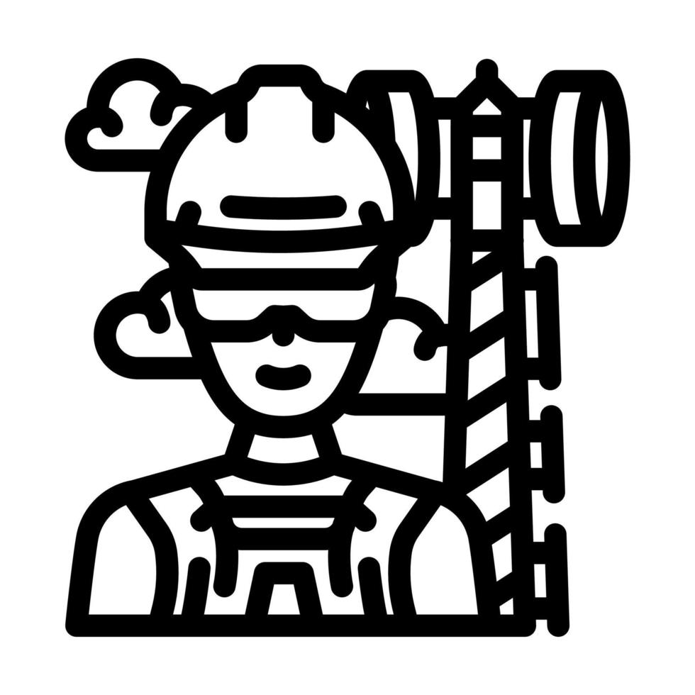 Telekommunikation Ausrüstung Installateure Werkstätten Linie Symbol Vektor Illustration