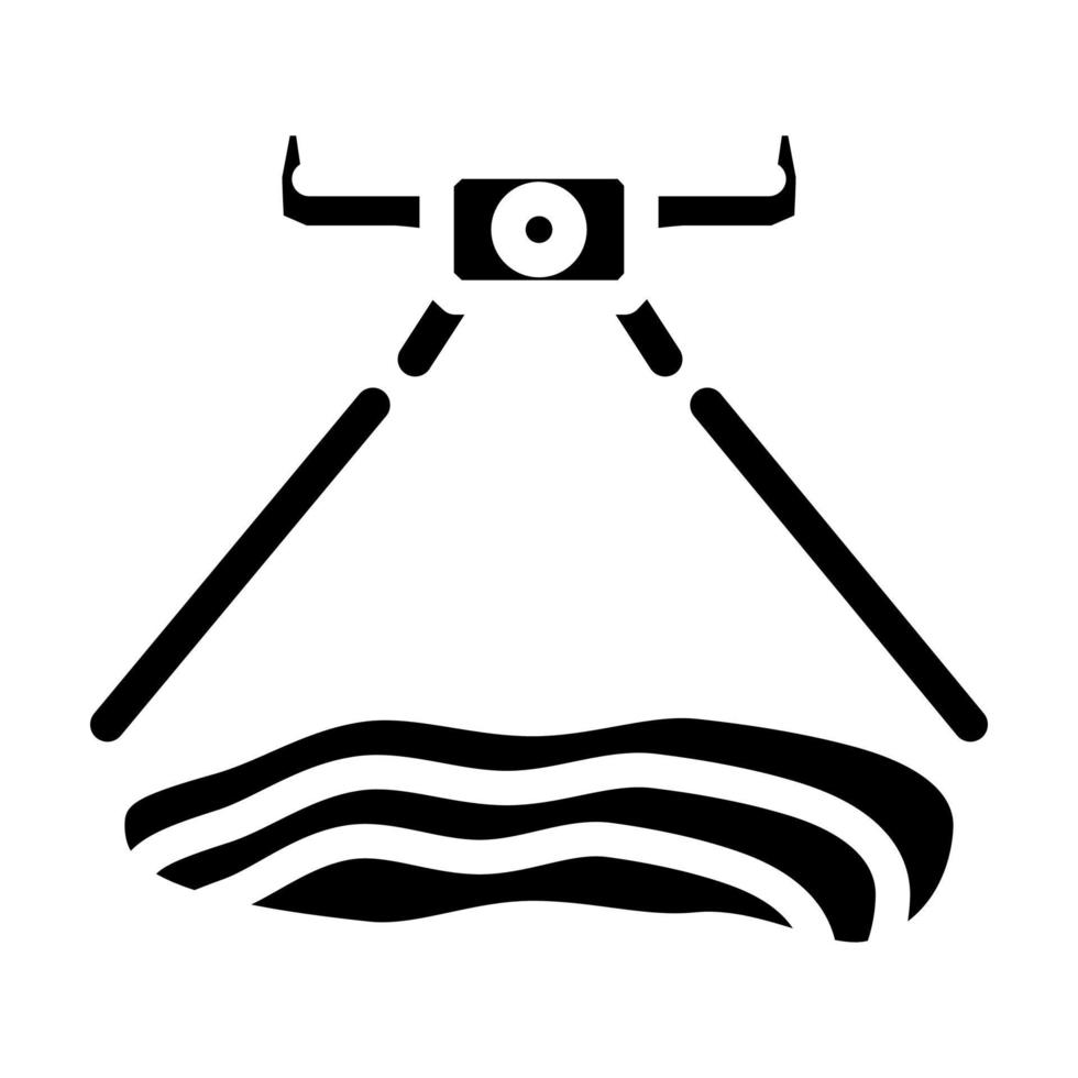 Antenne Vermessung Erkundung Kupfer Glyphe Symbol Vektor Illustration