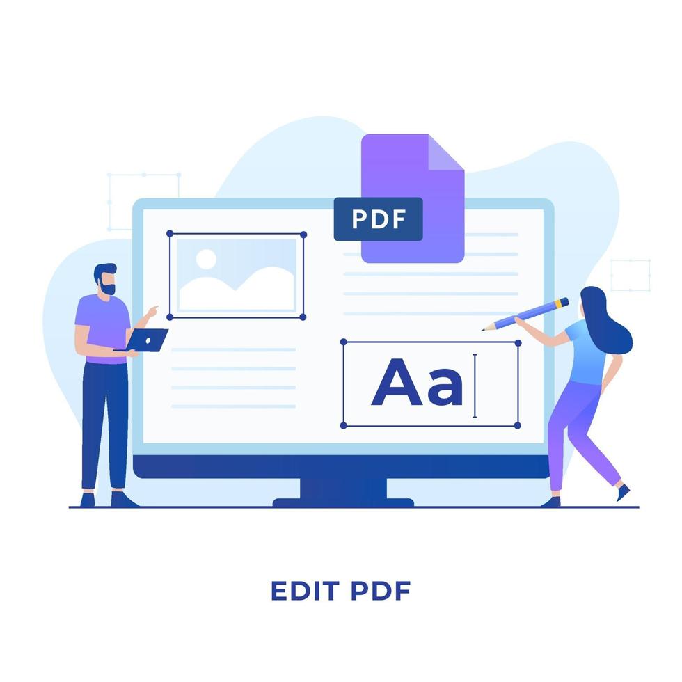 PDF-Editierdatei Illustrationskonzept vektor