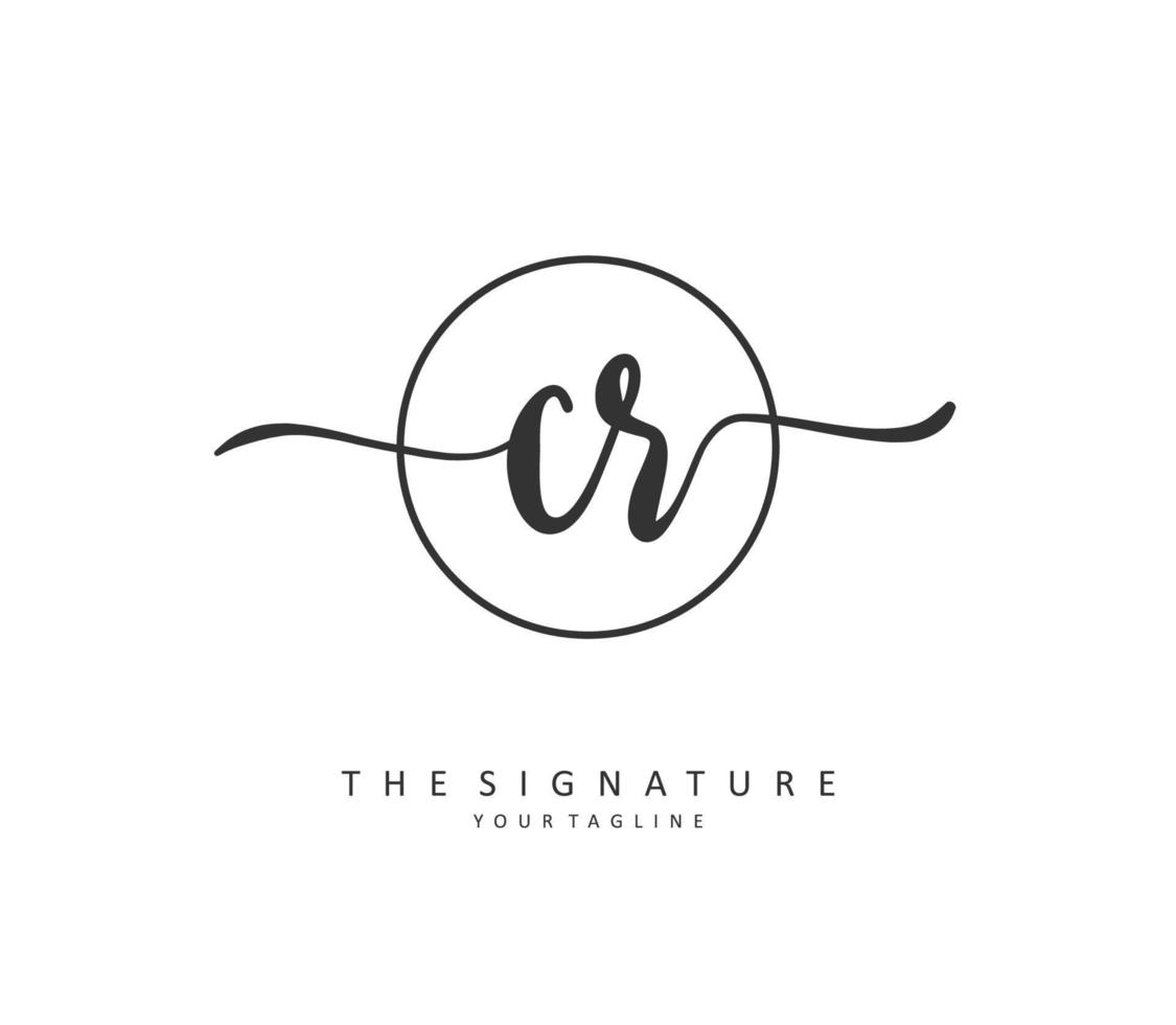 cr Initiale Brief Handschrift und Unterschrift Logo. ein Konzept Handschrift Initiale Logo mit Vorlage Element. vektor