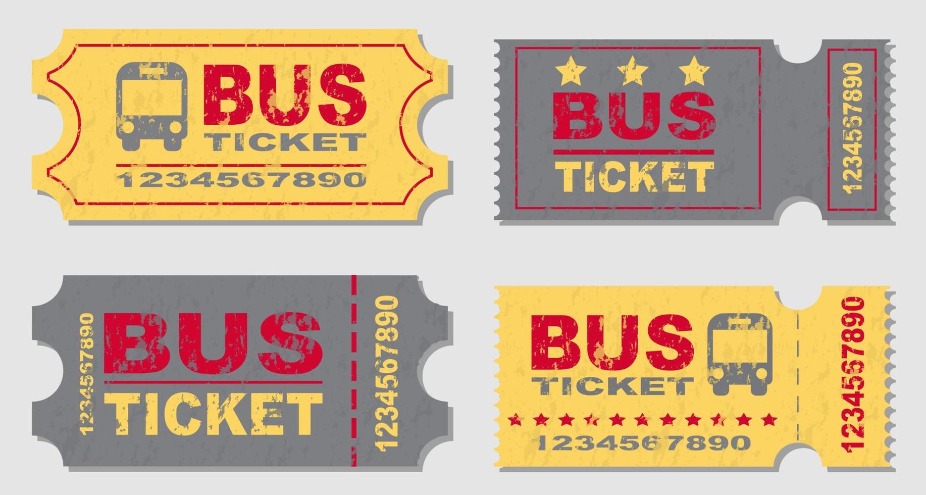 Jahrgang Symbol mit Bus Fahrkarte vektor