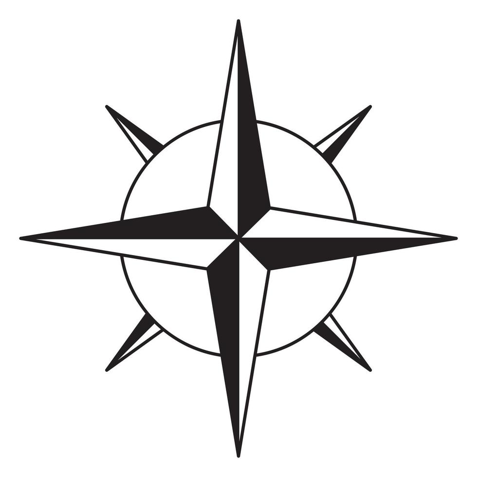 abstrakt Seefahrer Kompass Vektor Symbol. Wind Rose Symbol