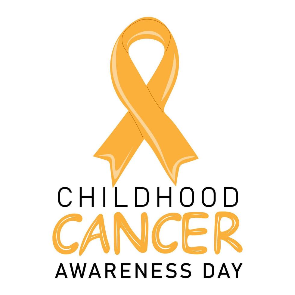 barndom cancer medvetenhet dag baner med hand dragen guld band korsa vektor