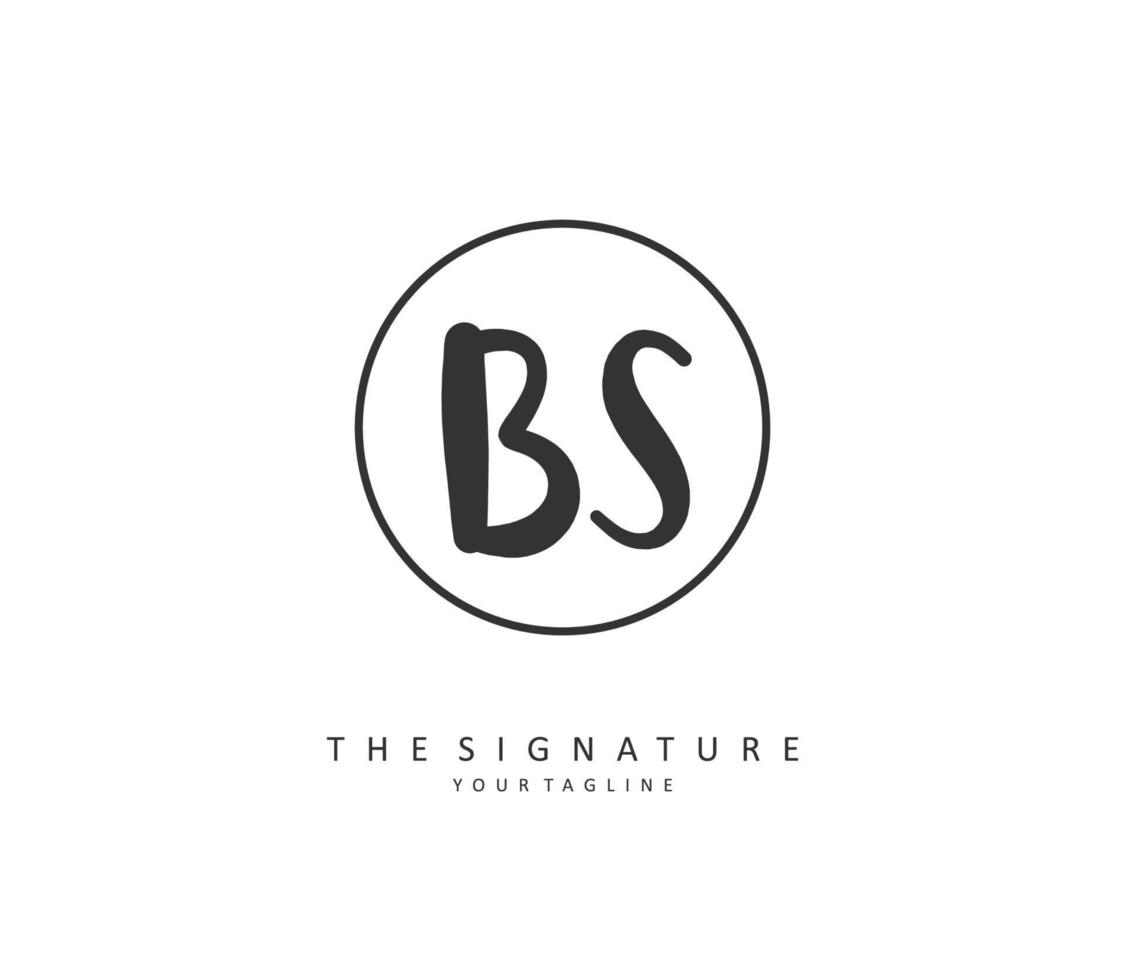 b s bs Initiale Brief Handschrift und Unterschrift Logo. ein Konzept Handschrift Initiale Logo mit Vorlage Element. vektor