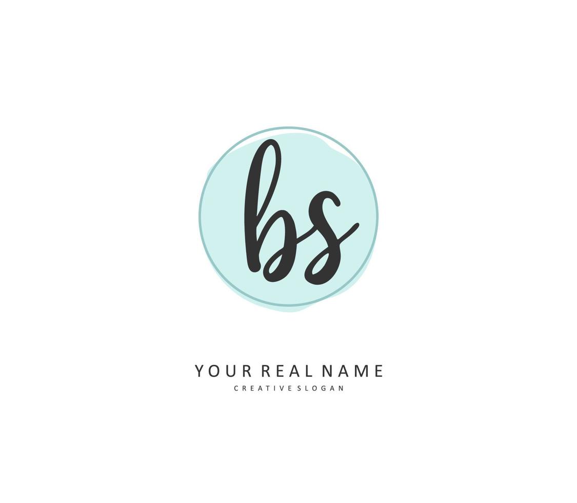 b s bs Initiale Brief Handschrift und Unterschrift Logo. ein Konzept Handschrift Initiale Logo mit Vorlage Element. vektor