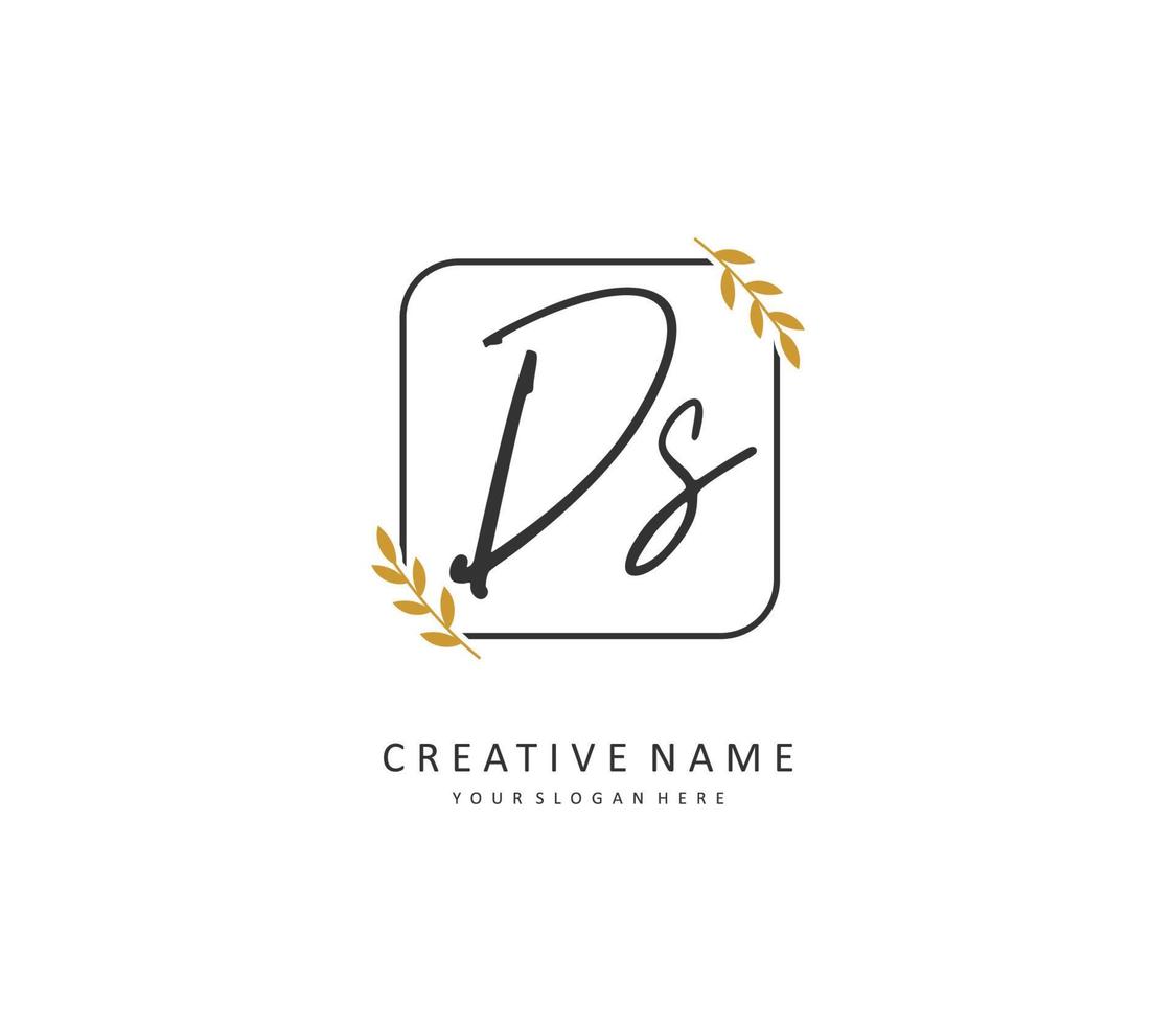 d s ds Initiale Brief Handschrift und Unterschrift Logo. ein Konzept Handschrift Initiale Logo mit Vorlage Element. vektor