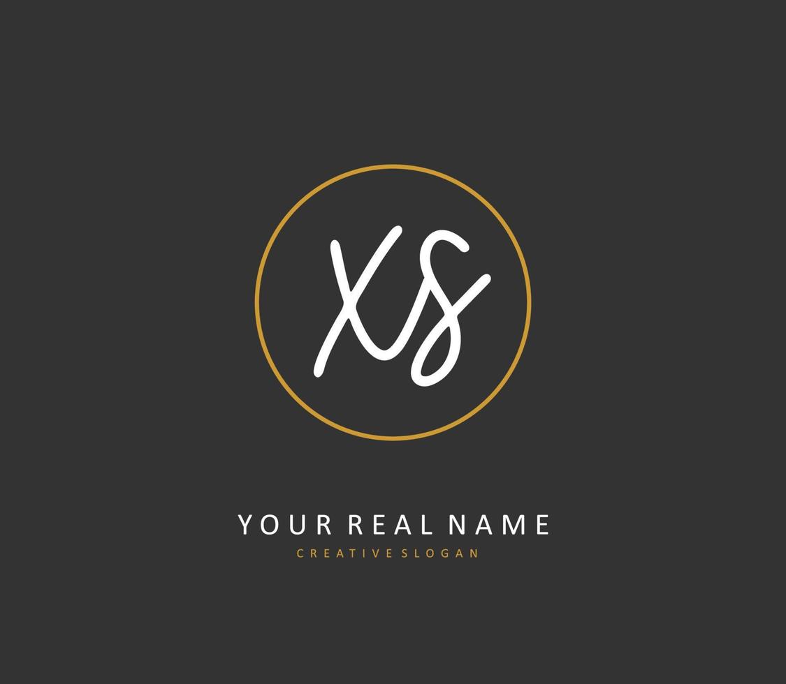 x s xs Initiale Brief Handschrift und Unterschrift Logo. ein Konzept Handschrift Initiale Logo mit Vorlage Element. vektor