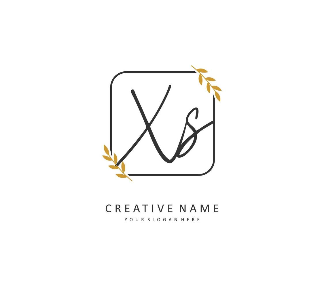 x s xs första brev handstil och signatur logotyp. en begrepp handstil första logotyp med mall element. vektor