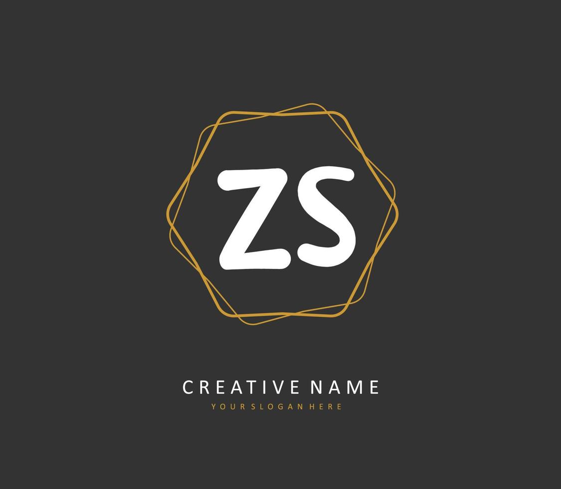 z s zs Initiale Brief Handschrift und Unterschrift Logo. ein Konzept Handschrift Initiale Logo mit Vorlage Element. vektor