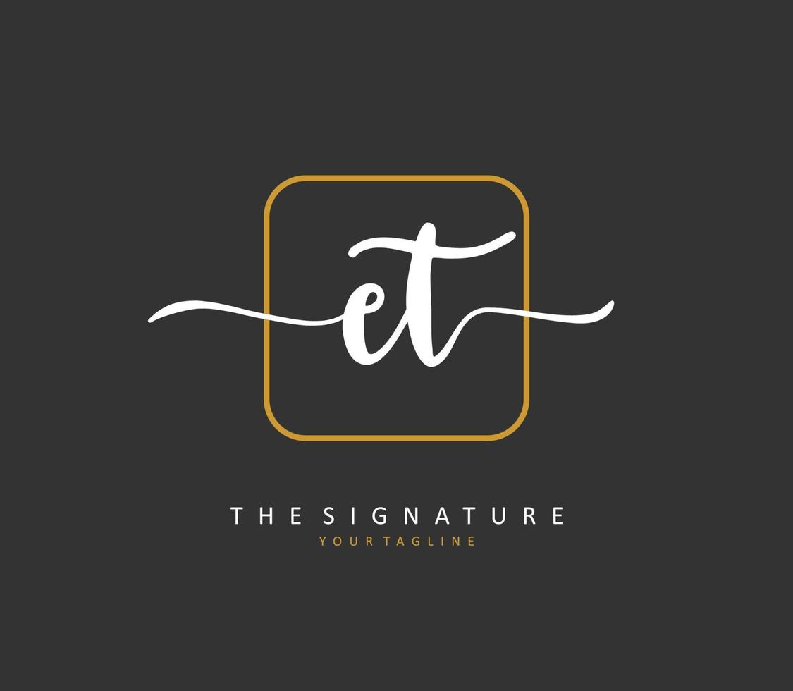 e t et Initiale Brief Handschrift und Unterschrift Logo. ein Konzept Handschrift Initiale Logo mit Vorlage Element. vektor