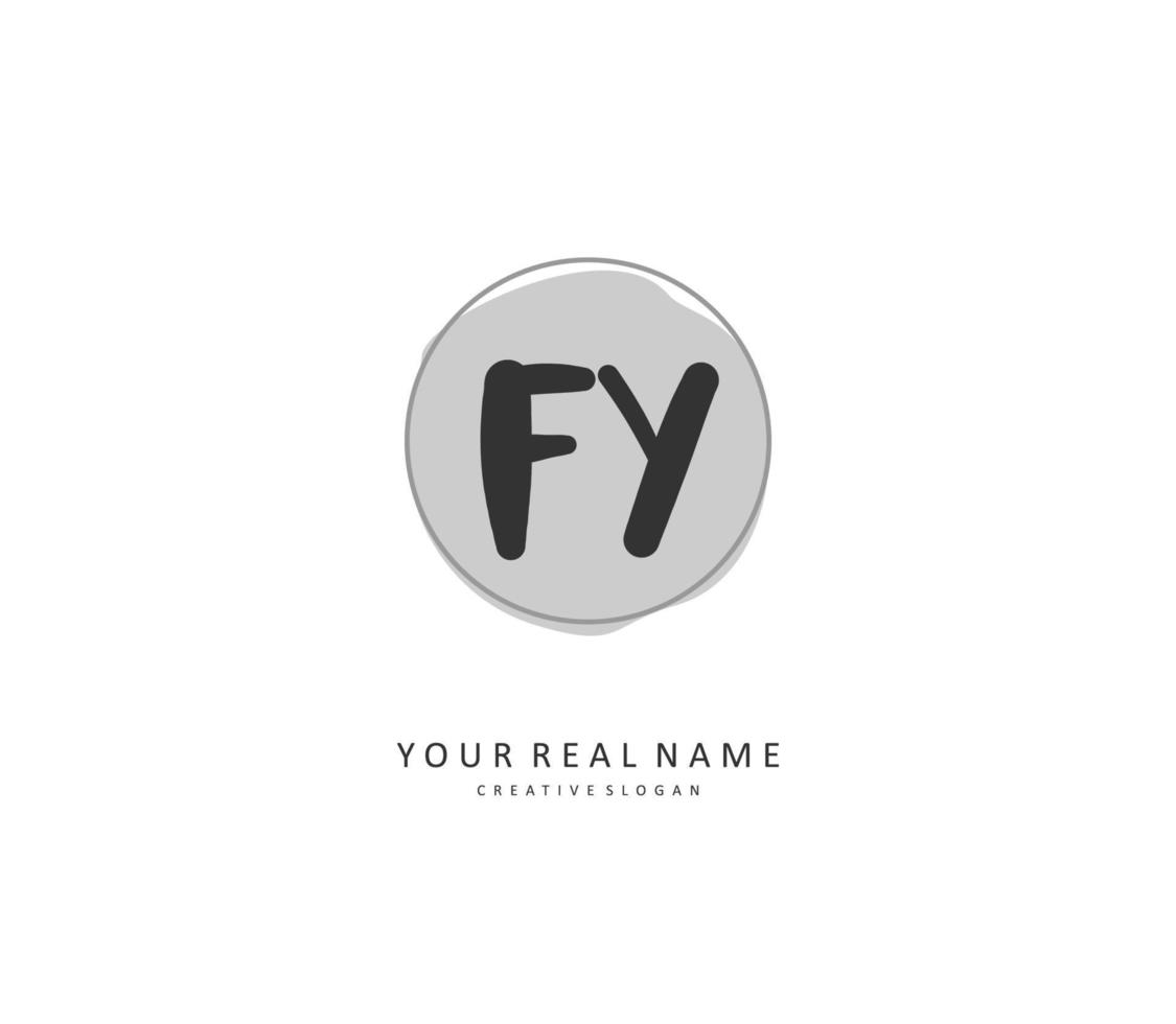 fy Initiale Brief Handschrift und Unterschrift Logo. ein Konzept Handschrift Initiale Logo mit Vorlage Element. vektor