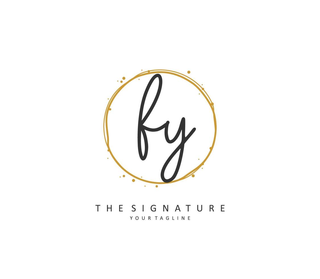 fy Initiale Brief Handschrift und Unterschrift Logo. ein Konzept Handschrift Initiale Logo mit Vorlage Element. vektor