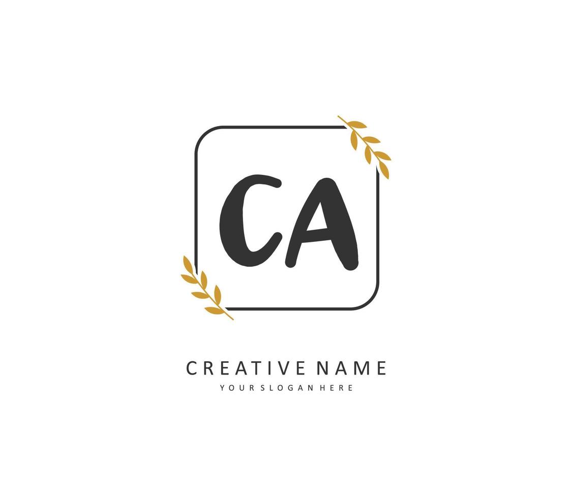 c ein ca. Initiale Brief Handschrift und Unterschrift Logo. ein Konzept Handschrift Initiale Logo mit Vorlage Element. vektor