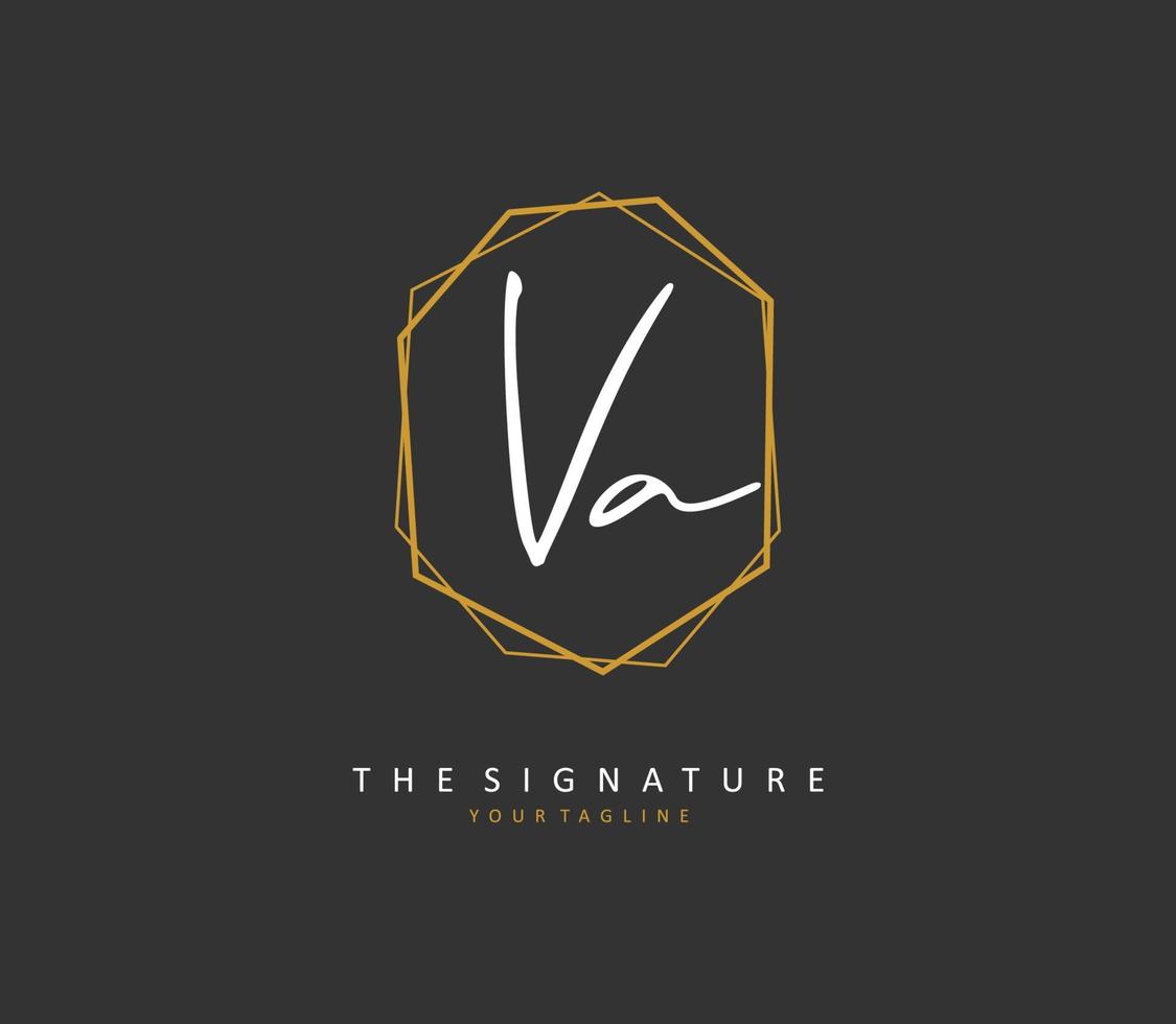 v ein va Initiale Brief Handschrift und Unterschrift Logo. ein Konzept Handschrift Initiale Logo mit Vorlage Element. vektor
