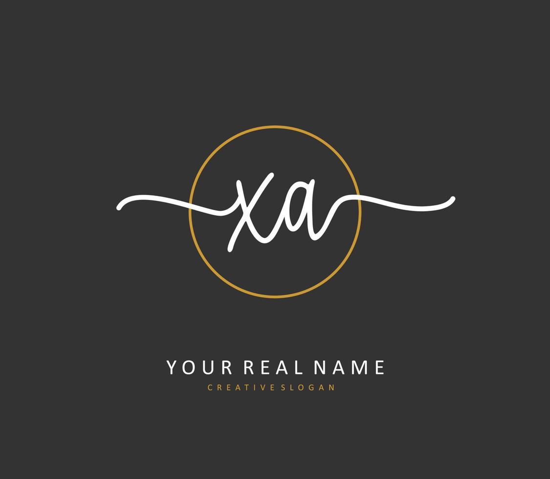 xa Initiale Brief Handschrift und Unterschrift Logo. ein Konzept Handschrift Initiale Logo mit Vorlage Element. vektor