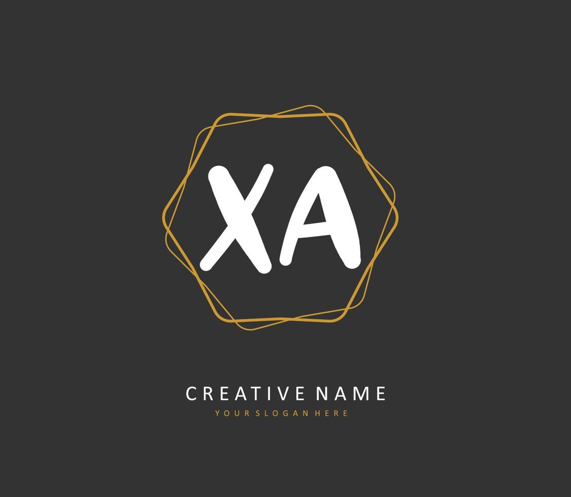 xa Initiale Brief Handschrift und Unterschrift Logo. ein Konzept Handschrift Initiale Logo mit Vorlage Element. vektor