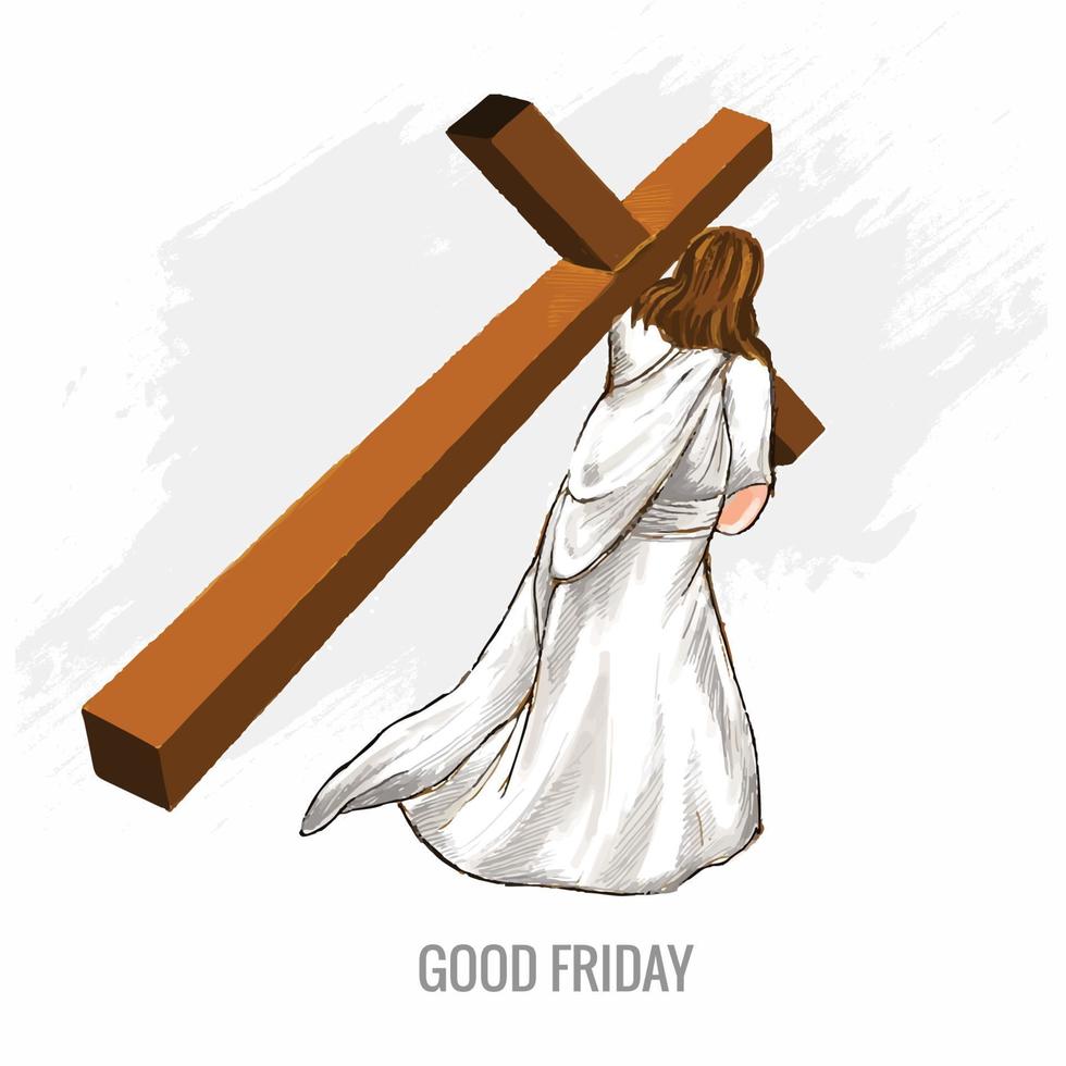 Bra fredag bakgrund begrepp med Jesus korsa kort bakgrund vektor