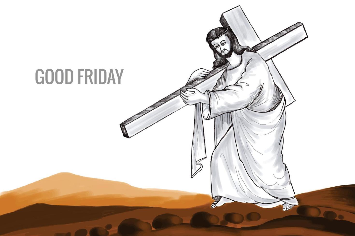 Bra fredag av Jesus christ crucifixion affisch bakgrund vektor