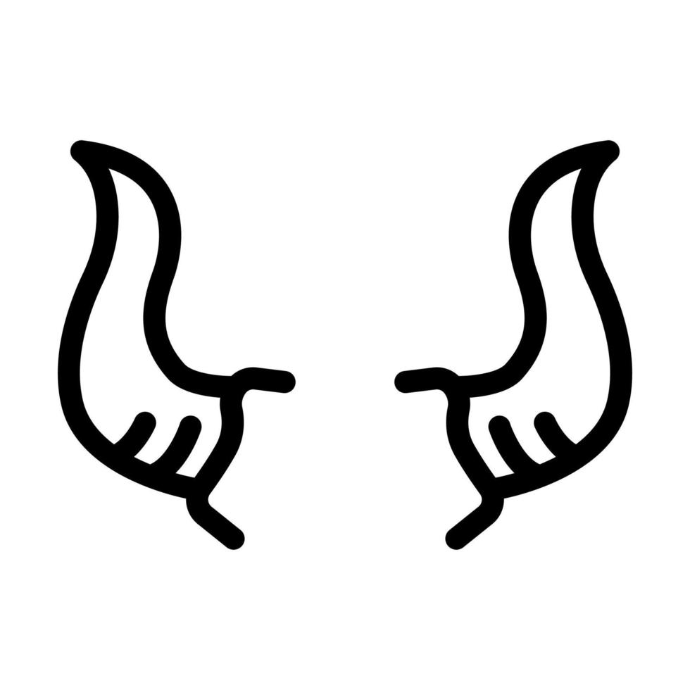 Kuh Horn Tier Linie Symbol Vektor Illustration