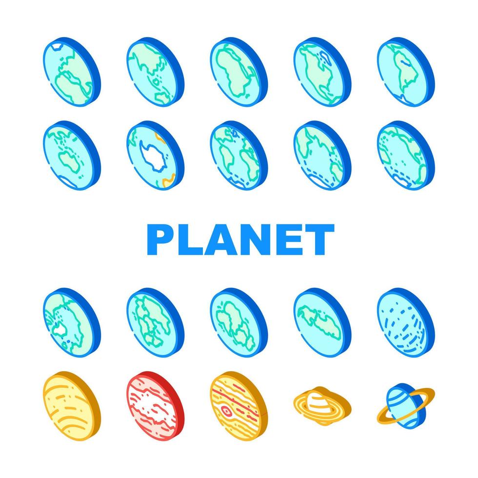 Erde Welt Globus Planet Symbole einstellen Vektor