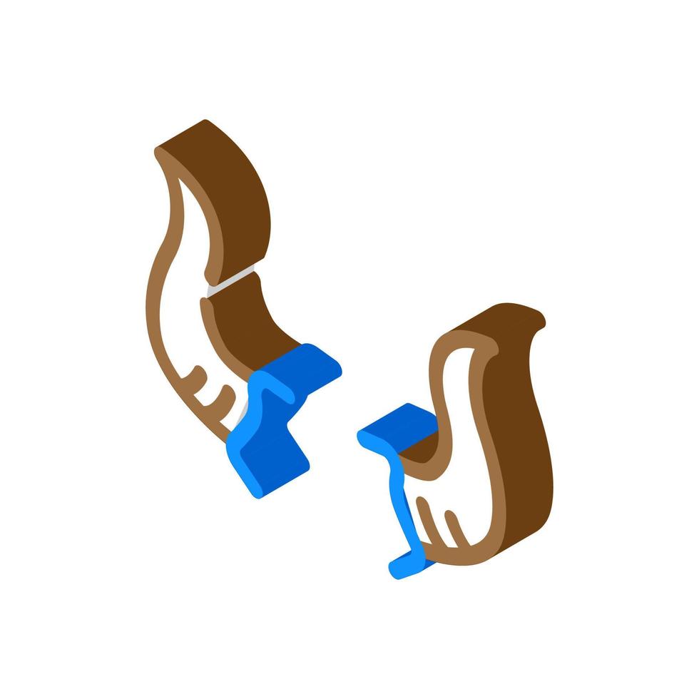 ko horn djur- isometrisk ikon vektor illustration