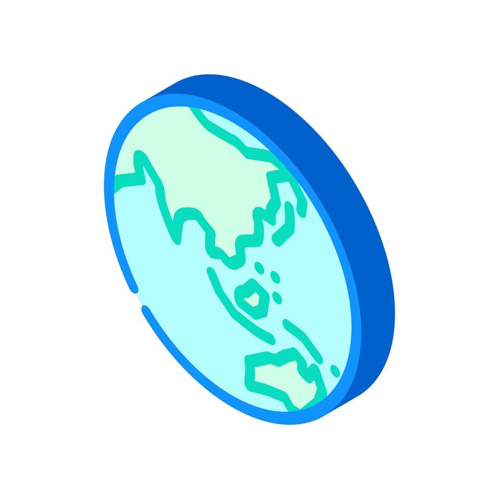 Asien jord planet Karta isometrisk ikon vektor illustration