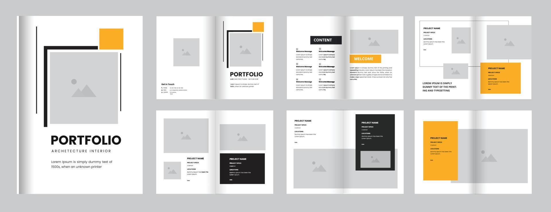 Portfolio Design Vorlage, die Architektur oder Innere Portfolio Design Layout vektor