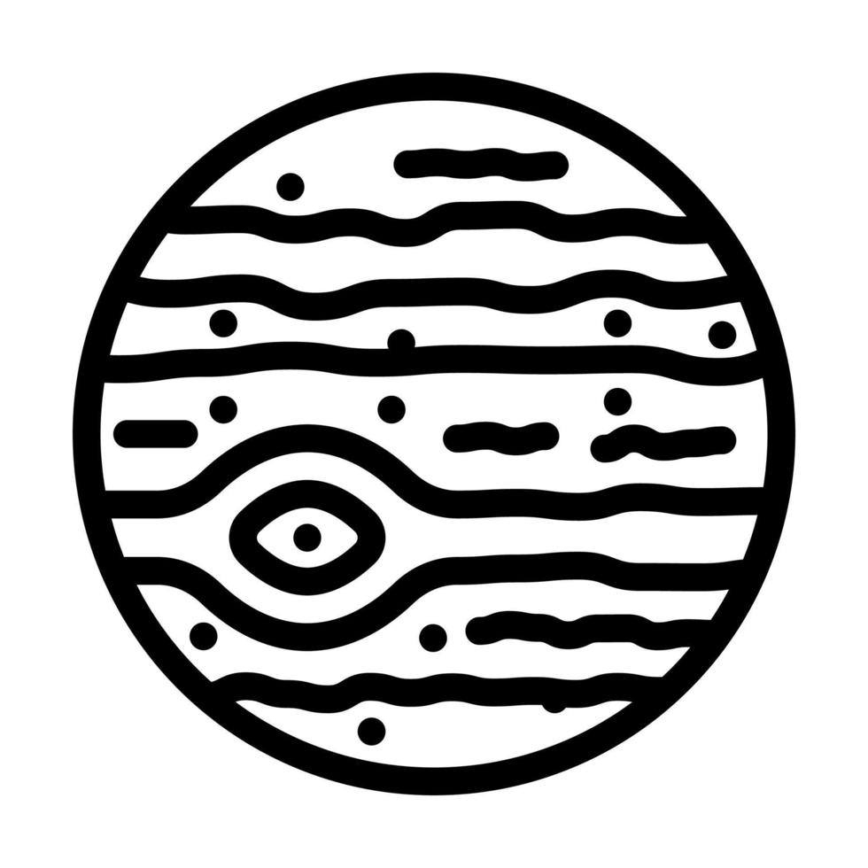 Jupiter planet linje ikon vektor illustration