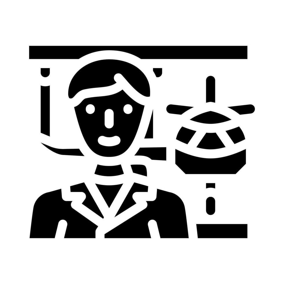 Luftfahrt Ingenieur Arbeiter Glyphe Symbol Vektor Illustration