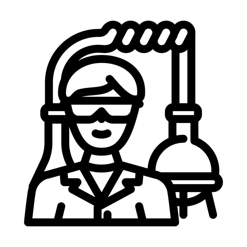 chemisch Ingenieur Technologie Linie Symbol Vektor Illustration