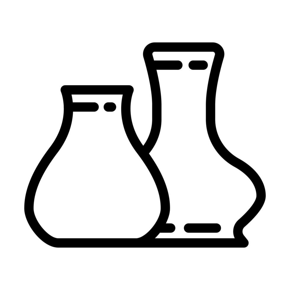 Vase Leben Zimmer Linie Symbol Vektor Illustration