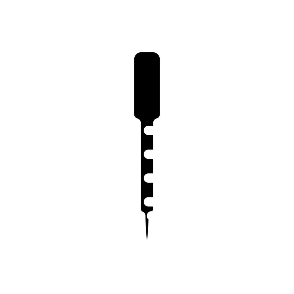 pasteur Pipette chemisch Glaswaren Labor Glyphe Symbol Vektor Illustration