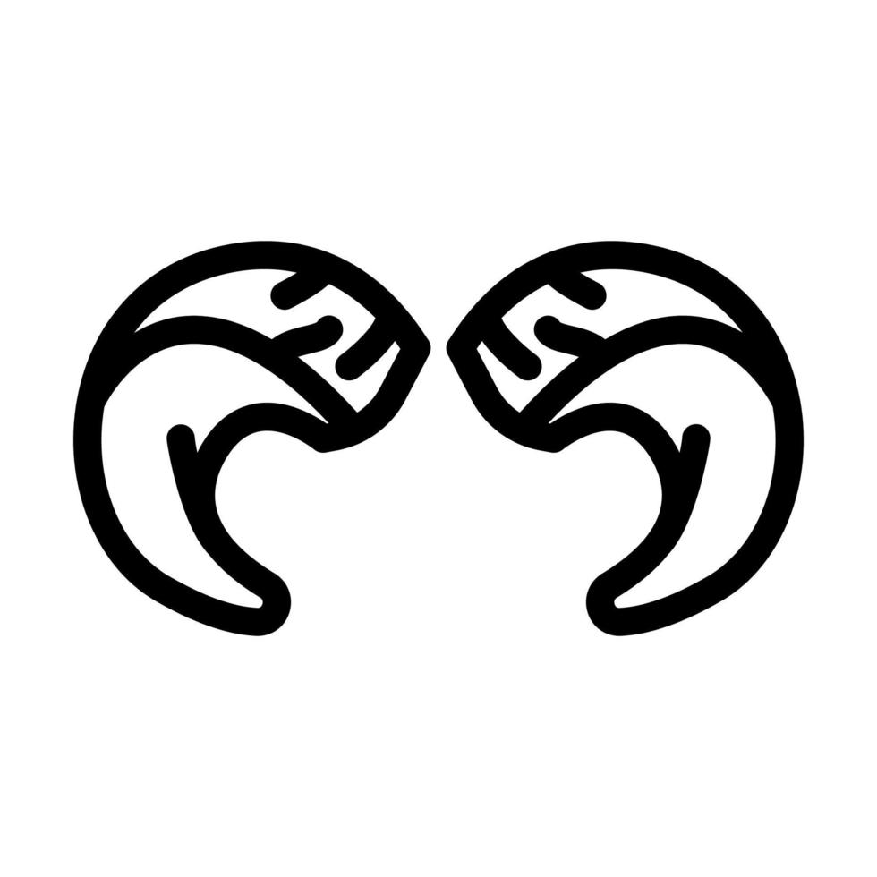 Stort horn horn djur- linje ikon vektor illustration