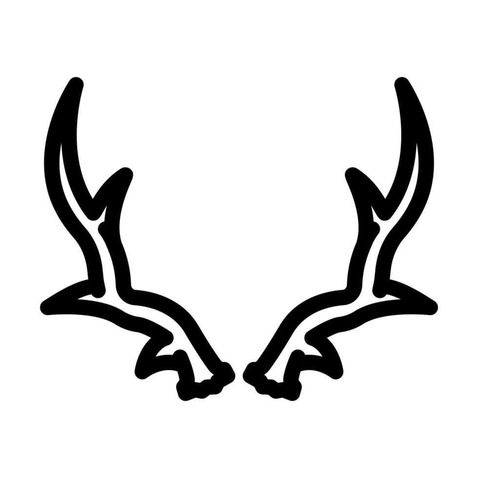 Hirsch Horn Tier Linie Symbol Vektor Illustration