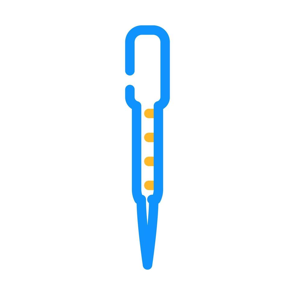 pasteur Pipette chemisch Glaswaren Labor Farbe Symbol Vektor Illustration