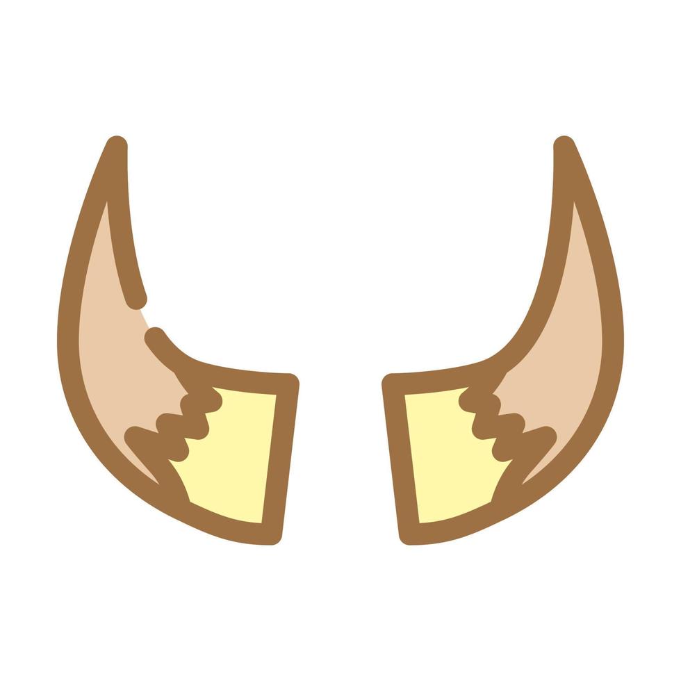 Bison Horn Tier Farbe Symbol Vektor Illustration