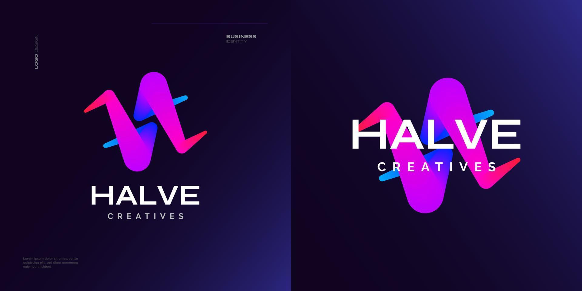 Fett gedruckt und beschwingt Brief h Logo Design mit bunt Gradient Konzept. h Logo mit Mischung Stil vektor