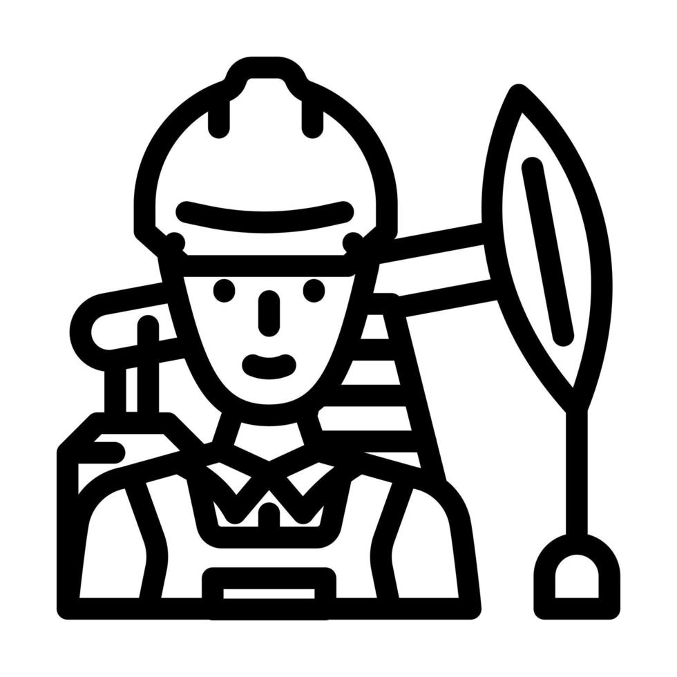 Petroleum Ingenieur Technologie Linie Symbol Vektor Illustration