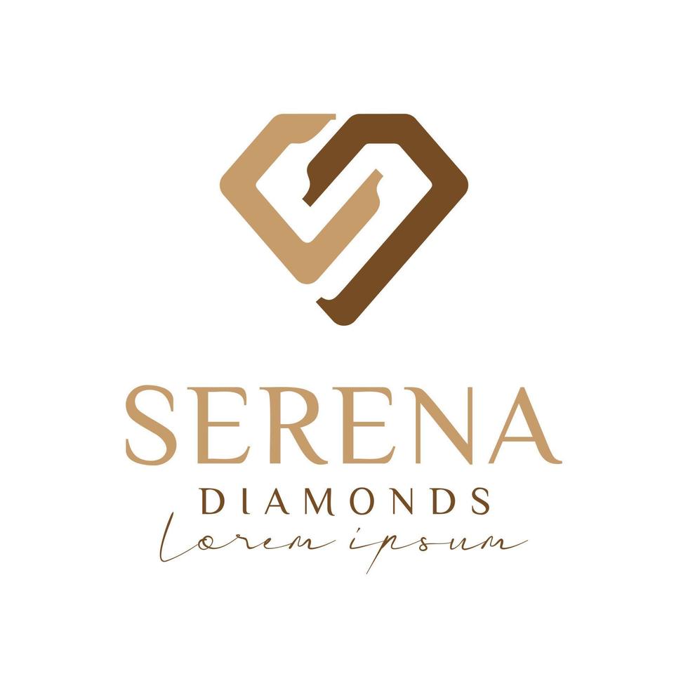 Diamant Symbol mit Brief s Logo Vektor Design