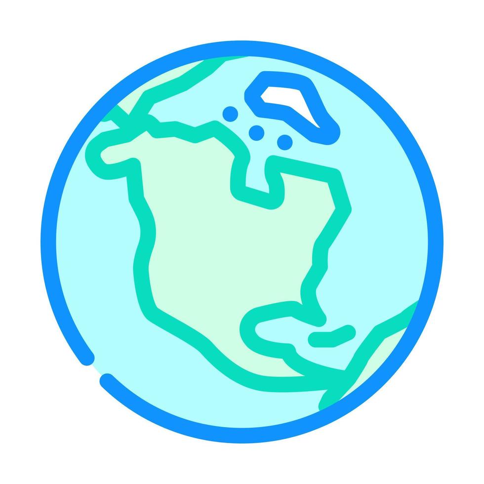 Norden Amerika Erde Planet Karte Farbe Symbol Vektor Illustration