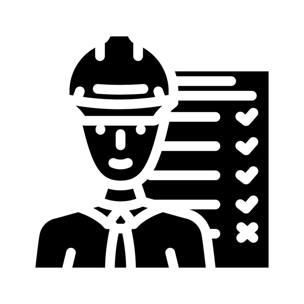 Instandhaltung Manager Reparatur Arbeiter Glyphe Symbol Vektor Illustration