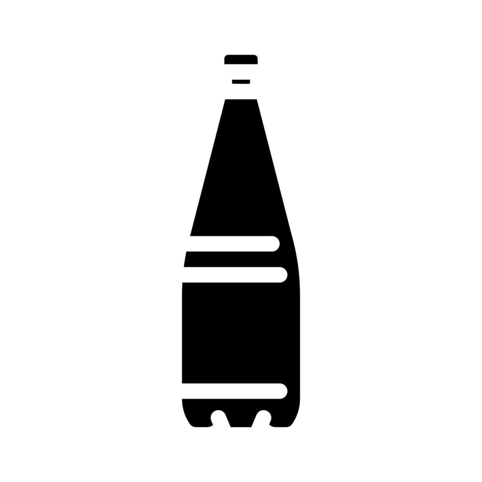 Getränk Wasser Plastik Flasche Glyphe Symbol Vektor Illustration